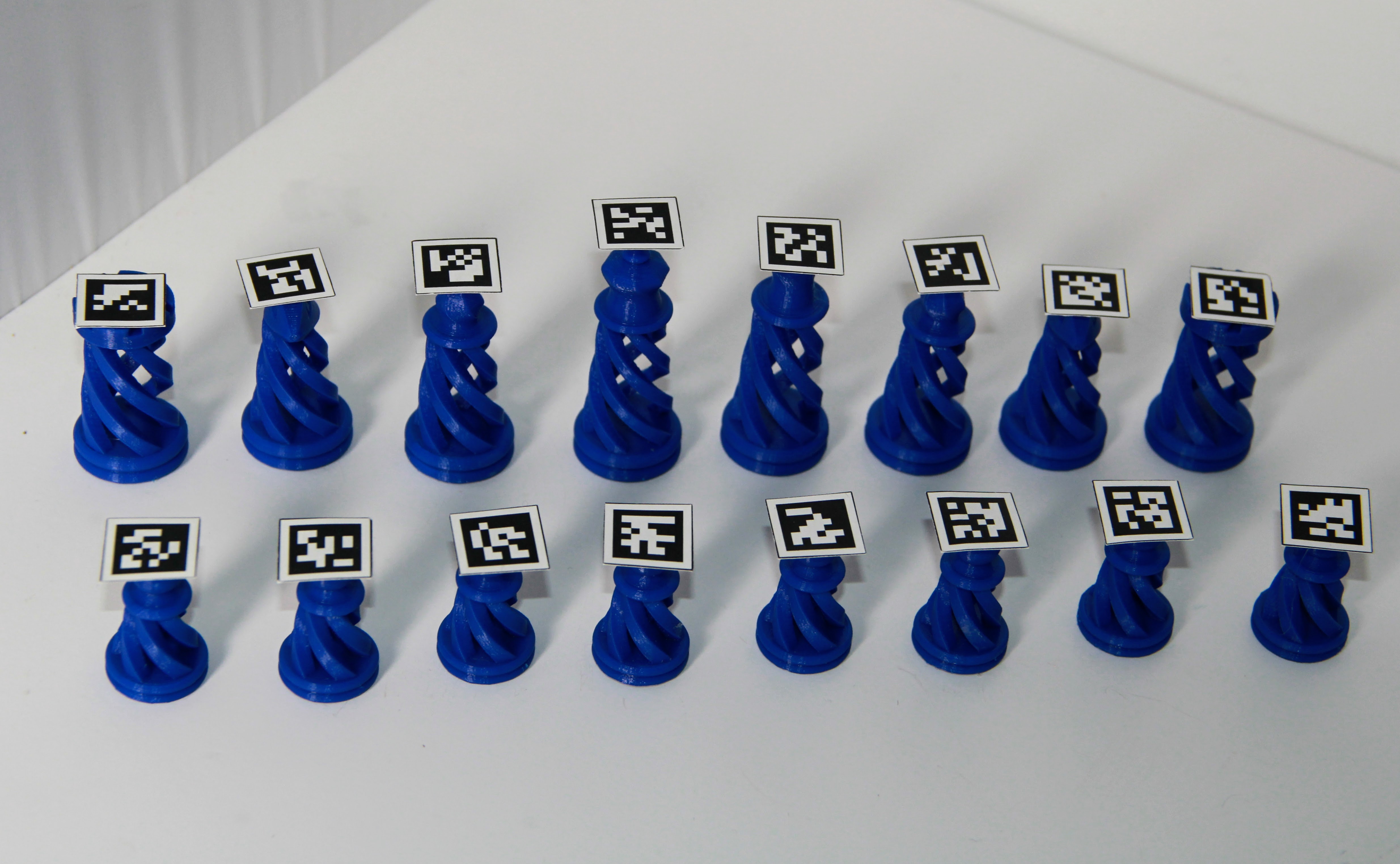 Blue chess pieces