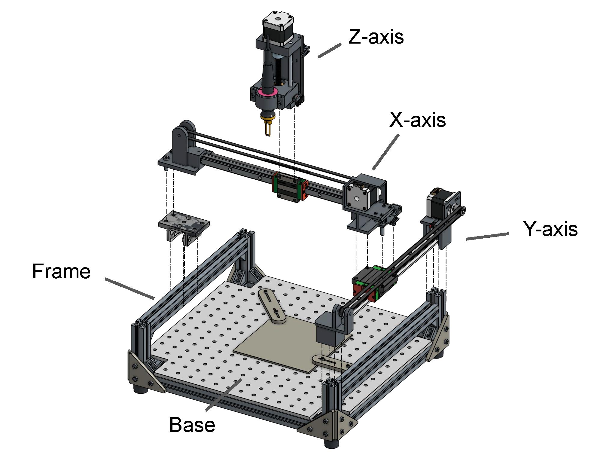 Exploded view of mechanical assembly