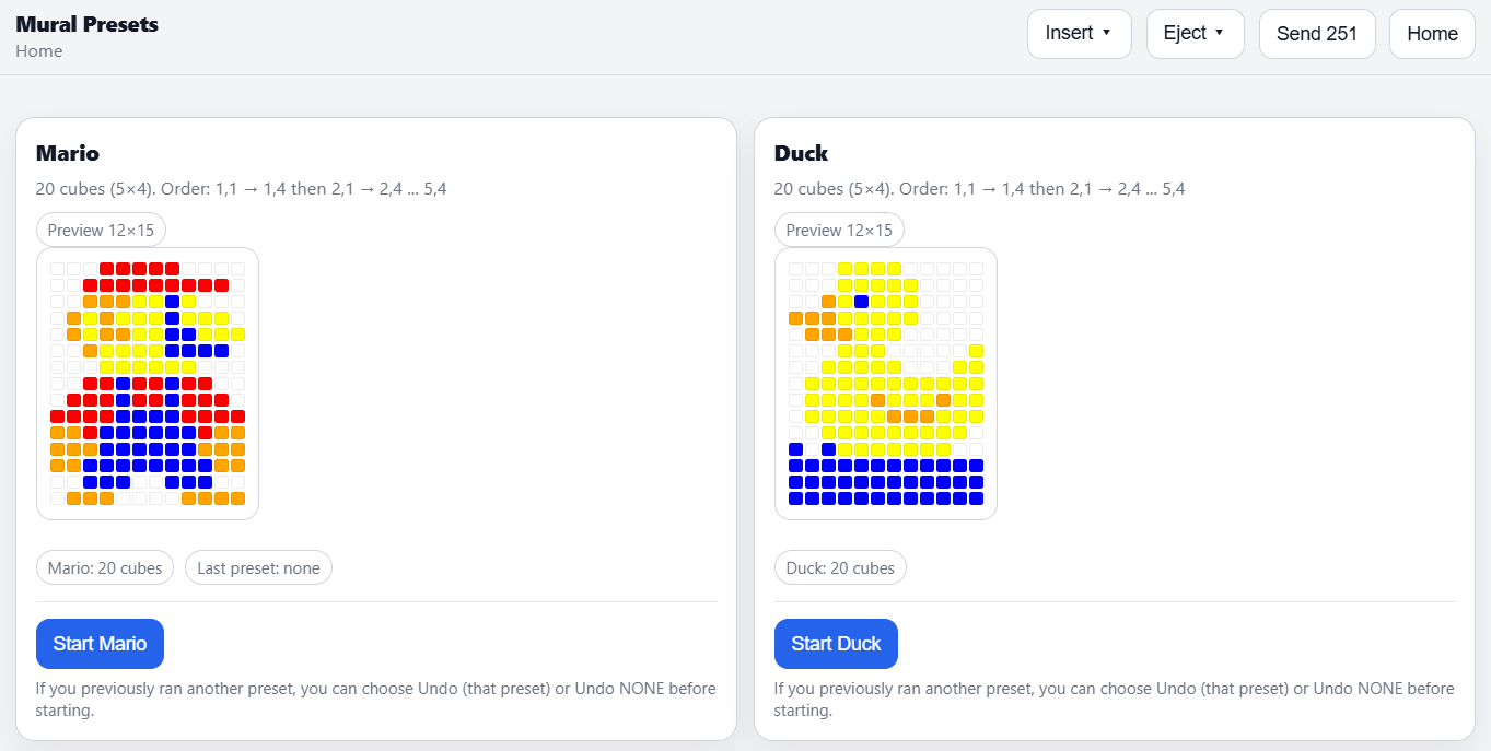 Pattern selection interface