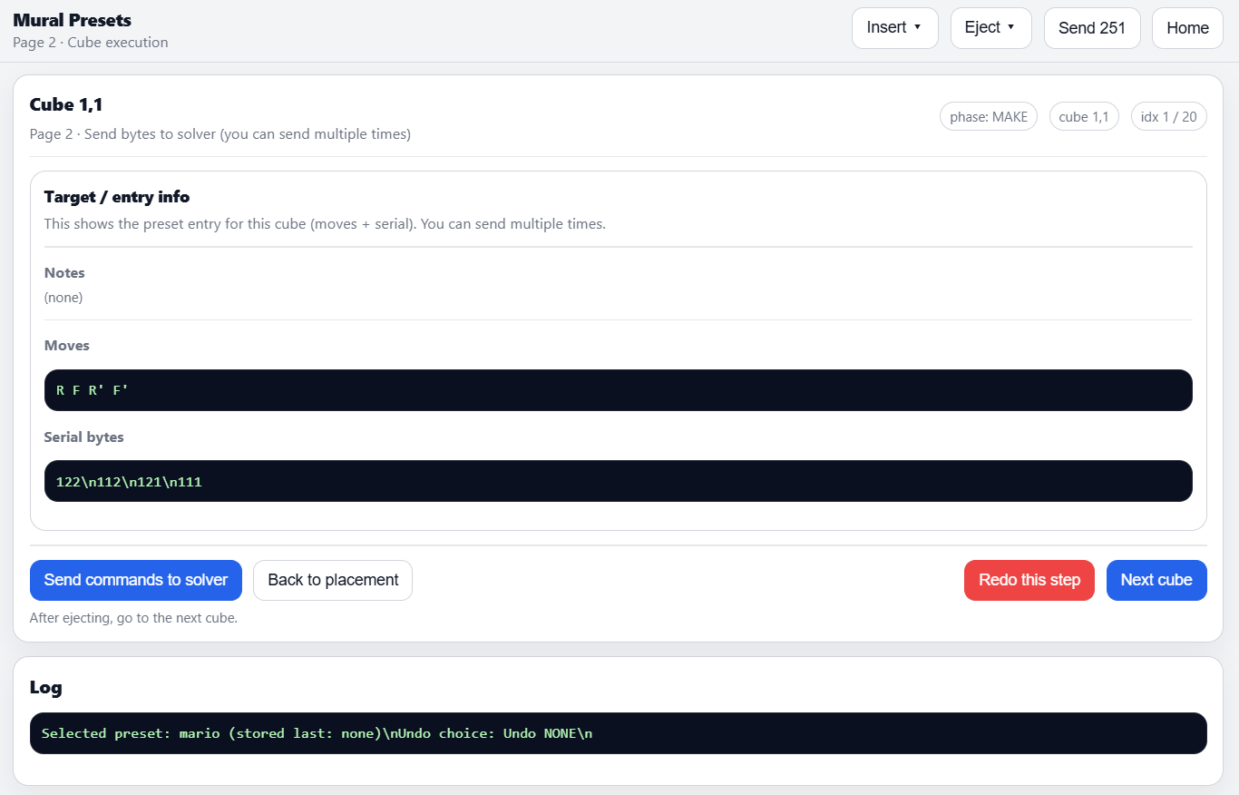 Undo selection interface
